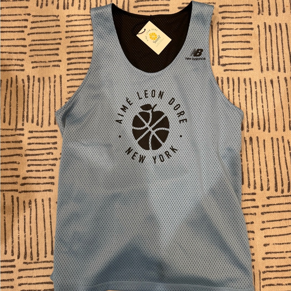 Aime Leon Dore Men's Blue/black Reversible Basketball Jersey